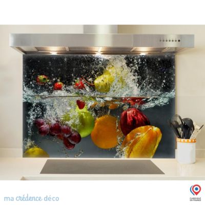 Crédence cuisine fond de hotte Bain de fruits - Verre trempé - L 70 cm x H 60 cm - MaCrédenceDéco