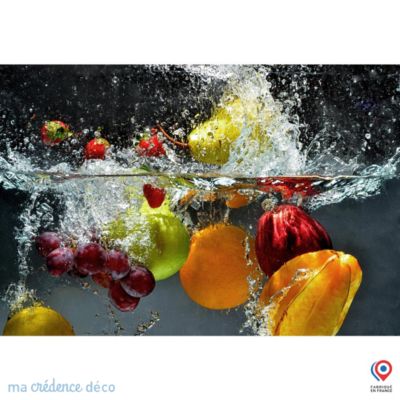 Crédence cuisine fond de hotte Bain de fruits - Verre trempé - L 70 cm x H 60 cm - MaCrédenceDéco