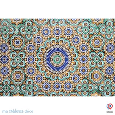 Crédence cuisine fond de hotte Carrelage arabesque - Verre trempé - L 90 cm x H 60 cm - MaCrédenceDéco