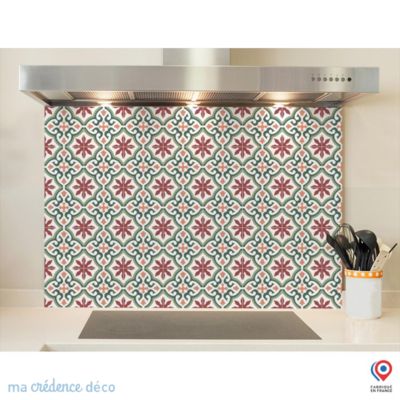 Crédence cuisine fond de hotte Carrelage classique 9 - Verre trempé - L 90 cm x H 50 cm - MaCrédenceDéco