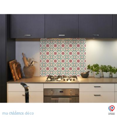 Crédence cuisine fond de hotte Carrelage classique 9 - Verre trempé - L 90 cm x H 50 cm - MaCrédenceDéco