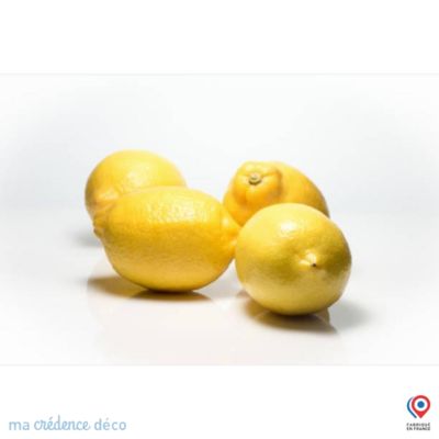Crédence cuisine fond de hotte Citrons - Verre trempé - L 90 cm x H 70 cm - MaCrédenceDéco
