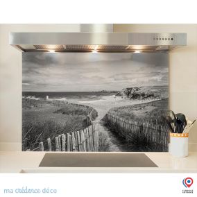 Crédence cuisine fond de hotte Cotes sauvage, Quiberon 2 - Verre trempé - L 90 cm x H 60 cm - MaCrédenceDéco