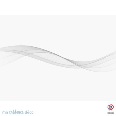 Crédence cuisine fond de hotte Courbe 3 blanc - Verre trempé - L 70 cm x H 60 cm - MaCrédenceDéco