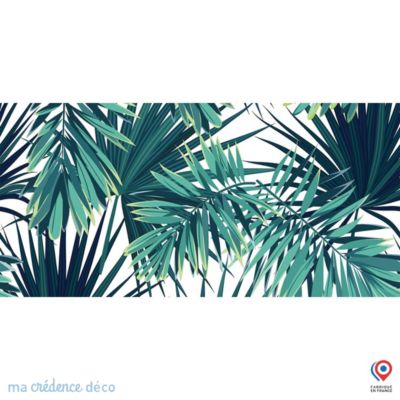 Crédence cuisine fond de hotte Dessin végétation 4 - Verre trempé - L 90 cm x H 60 cm - MaCrédenceDéco