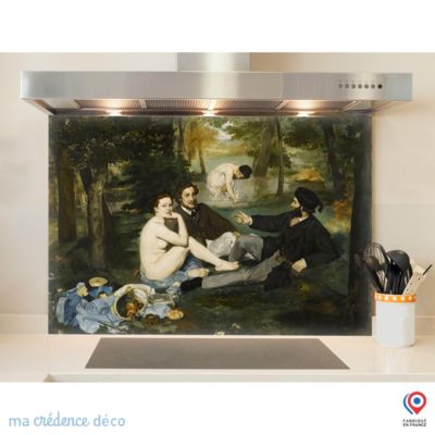 Crédence Cuisine Verre 125x50 Cm - Motif Marguerite Herbe, Style Moderne