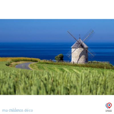 Crédence cuisine fond de hotte feuilles et lumière - Alu composite - L 90 cm x H 70 cm