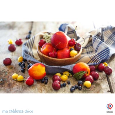 Crédence cuisine fond de hotte fruits rouges - Verre trempé - L 90 cm x H 70 cm - MaCrédenceDéco
