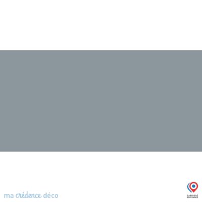 Crédence cuisine fond de hotte Gris argent RAL 7001 - Verre trempé - L 70 cm x H 60 cm - MaCrédenceDéco