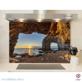 Crédence cuisine fond de hotte Grotte de Camaret - Verre trempé - L 90 cm x H 70 cm - MaCrédenceDéco