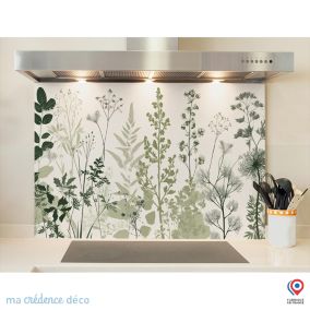 Crédence cuisine fond de hotte Herbe sauvage - Verre trempé - L 70 cm x H 60 cm - MaCrédenceDéco