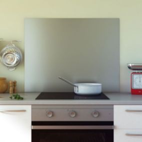 Crédence cuisine fond de hotte Inox - l 80 x H 50 cm