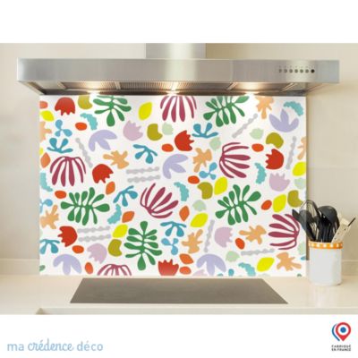 Crédence cuisine fond de hotte Inspiration Matisse - Verre trempé - L 90 cm x H 50 cm - MaCrédenceDéco