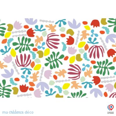 Crédence cuisine fond de hotte Inspiration Matisse - Verre trempé - L 90 cm x H 50 cm - MaCrédenceDéco