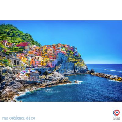 Crédence cuisine fond de hotte Italie Cinque Terre - Verre trempé - L 90 cm x H 70 cm - MaCrédenceDéco
