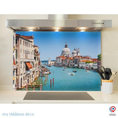 Crédence cuisine fond de hotte Italie Venise - Verre trempé - L 90 cm x H 70 cm - MaCrédenceDéco