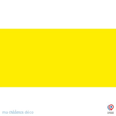Crédence cuisine fond de hotte Jaune brillant RAL 1026 - Verre trempé - L 90 cm x H 50 cm - MaCrédenceDéco