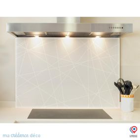 Crédence cuisine fond de hotte Jeux de diagonales - Verre trempé - L 90 cm x H 50 cm - MaCrédenceDéco