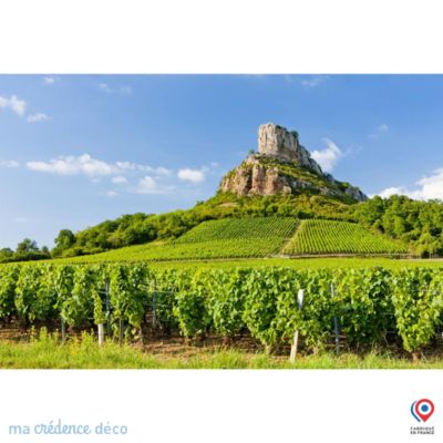 Crédence cuisine fond de hotte La Roche de Solutré - Verre trempé - L 90 cm x H 60 cm - MaCrédenceDéco