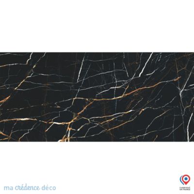 Crédence cuisine fond de hotte Mabre di Marmo - Verre trempé - L 90 cm x H 70 cm - MaCrédenceDéco