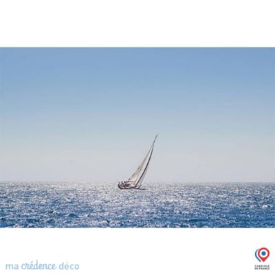 Crédence cuisine fond de hotte Mer et bateau - Alu composite - L 90 cm x H 50 cm - MaCrédenceDéco