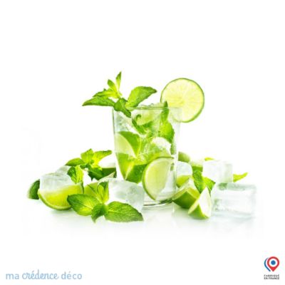 Crédence cuisine fond de hotte Mojito 3 - Verre trempé - L 90 cm x H 60 cm - MaCrédenceDéco