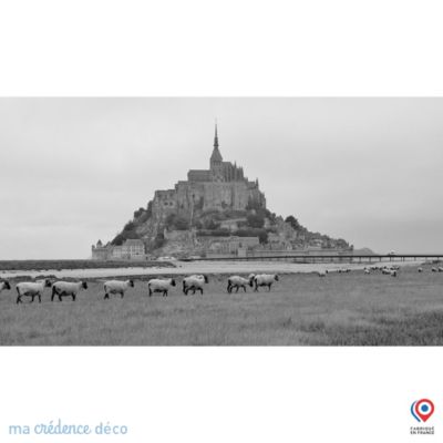 Crédence cuisine fond de hotte Mont Saint Michel - Verre trempé - L 90 cm x H 70 cm - MaCrédenceDéco