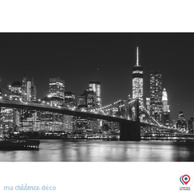 Crédence cuisine fond de hotte New-York Brooklyn - L Verre trempé x H 90 cm - MaCrédenceDéco