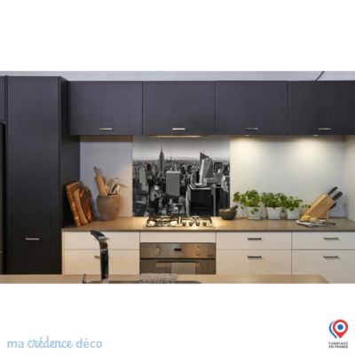 Crédence cuisine fond de hotte New-York - L Verre trempé x H 90 cm - MaCrédenceDéco