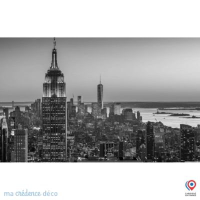 Crédence cuisine fond de hotte New York - Verre trempé - L 90 cm x H 60 cm - MaCrédenceDéco