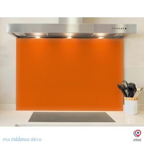 Crédence cuisine fond de hotte Orangé pastel RAL 2003 - Alu composite - L 90 cm x H 50 cm - MaCrédenceDéco