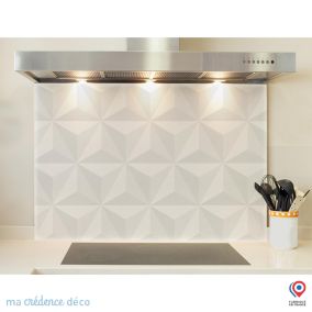 Crédence cuisine fond de hotte Origamis - Verre trempé - L 90 cm x H 70 cm - MaCrédenceDéco