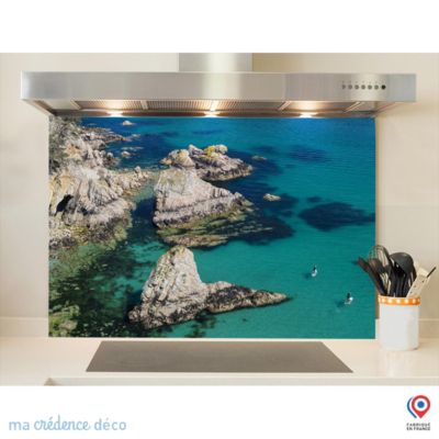 Crédence cuisine fond de hotte Paddle à Morgat - Verre trempé - L 90 cm x H 50 cm
