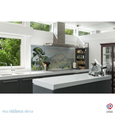 Crédence cuisine fond de hotte Paul Cézanne, La Montagne Sainte-Victoire - L Verre trempé x H 90 cm - MaCrédenceDéco