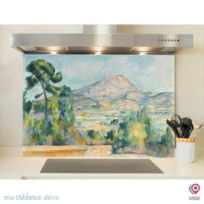 Crédence cuisine fond de hotte Paul Cézanne, La Montagne Sainte-Victoire - L Verre trempé x H 90 cm - MaCrédenceDéco