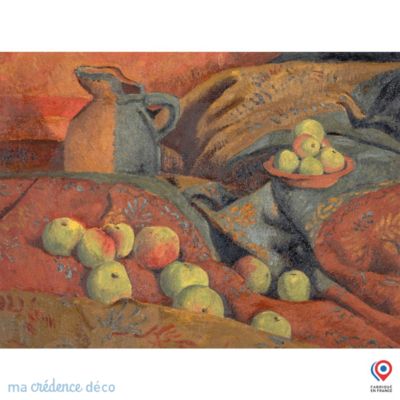 Crédence cuisine fond de hotte Paul Sérusier, Pommes et cruche - Verre trempé - L 70 cm x H 60 cm - MaCrédenceDéco