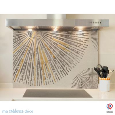 Crédence cuisine fond de hotte Peinture et Soleil - Verre trempé - L 90 cm x H 50 cm - MaCrédenceDéco