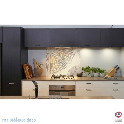 Crédence cuisine fond de hotte Peinture et Soleil - Verre trempé - L 90 cm x H 50 cm - MaCrédenceDéco