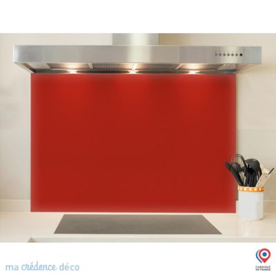 Crédence cuisine fond de hotte Rose nacré RAL 3033 - Verre trempé - L 70 cm x H 60 cm - MaCrédenceDéco