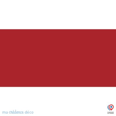 Crédence cuisine fond de hotte rouge rubis RAL 3003 - Verre trempé - L 90 cm x H 50 cm - MaCrédenceDéco