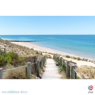 Crédence cuisine fond de hotte Sud ouest, plage1 - Verre trempé - L 70 cm x H 60 cm - MaCrédenceDéco