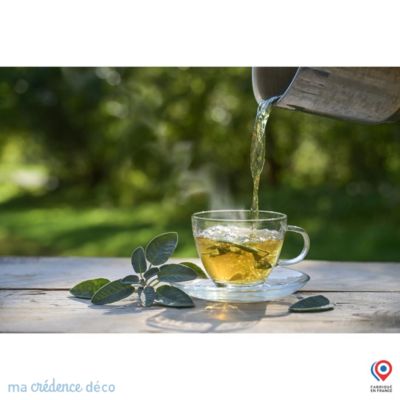 Crédence cuisine fond de hotte Thé à la menthe - Verre trempé - L 70 cm x H 60 cm - MaCrédenceDéco