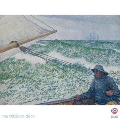 Crédence cuisine fond de hotte Théo Van Rysselberghe, L'homme à la barre - Verre trempé - L 90 cm x H 70 cm - MaCrédenceDéco