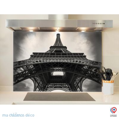 Crédence cuisine fond de hotte Tour-Eiffel - L Verre trempé x H 70 cm - MaCrédenceDéco