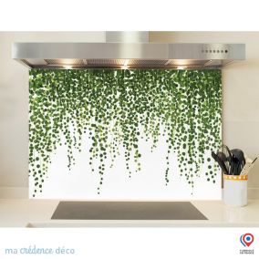 Crédence cuisine fond de hotte Végétation lierre - Verre trempé - L 60 cm x H 45 cm - MaCrédenceDéco