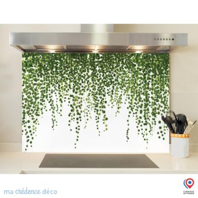 Crédence cuisine fond de hotte Végétation lierre - Verre trempé - L 70 cm x H 60 cm - MaCrédenceDéco
