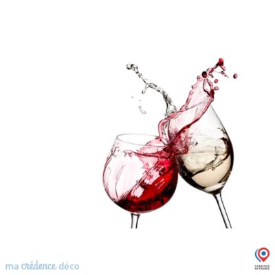 Crédence cuisine fond de hotte Verres sur fond blanc - Alu composite - L 90 cm x H 60 cm - MaCrédenceDéco