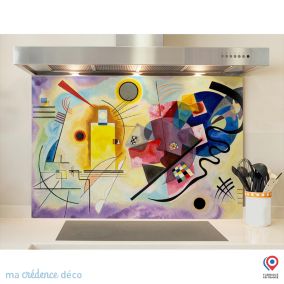 Crédence cuisine fond de hotte Wassily Kandinsky - Verre trempé - L 90 cm x H 50 cm - MaCrédenceDéco