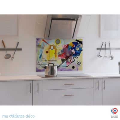 Crédence cuisine fond de hotte Wassily Kandinsky - Verre trempé - L 90 cm x H 60 cm - MaCrédenceDéco