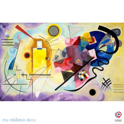 Crédence cuisine fond de hotte Wassily Kandinsky - Verre trempé - L 90 cm x H 60 cm - MaCrédenceDéco